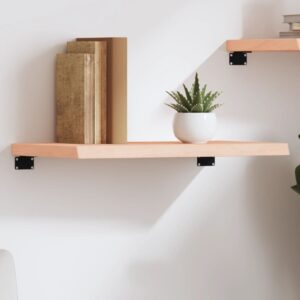 vidaXL væghylde 60x40x(2-4) cm ubehandlet massivt egetræ