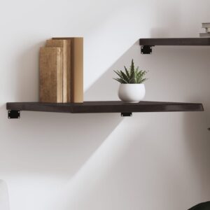 vidaXL væghylde 60x50x(2-4) cm behandlet massivt egetræ mørkebrun