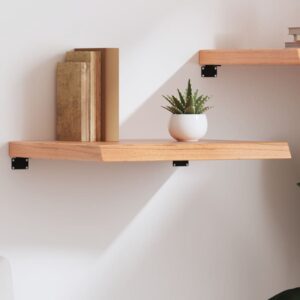 vidaXL væghylde 60x60x(2-6) cm behandlet massivt egetræ lysebrun