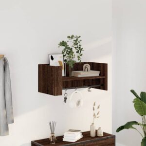 vidaXL væghylde 70,5x35x30,5 cm konstrueret træ brun egetræsfarve