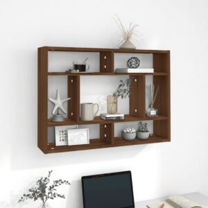 vidaXL væghylde 75x16x55 cm konstrueret træ brun egetræsfarve