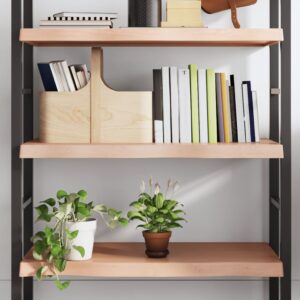 vidaXL væghylde 80x40x(2-6) cm behandlet massivt egetræ lysebrun