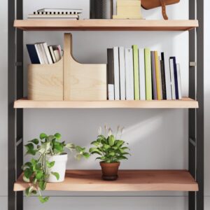 vidaXL væghylde 80x60x(2-4) cm ubehandlet massivt egetræ