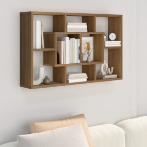 vidaXL væghylde 85x16x52,5 cm konstrueret træ brun egetræsfarve