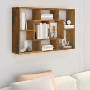 vidaXL væghylde 85x16x52,5 cm konstrueret træ røget eg