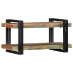 vidaXL væghylde flerfarvet massivt genbrugstræ