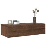 vidaXL væghylde med skuffer 60×26,5×15 cm konstrueret træ brun eg - Kategori: Egetræshylder til hjemmet 4 vidaXL væghylde med skuffer 60x26,5x15 cm konstrueret træ brun eg
