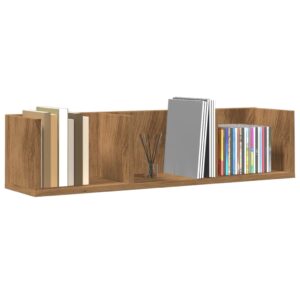 vidaXL væghylde til cd'er 75x18x18 cm konstrueret træ kunsteg