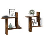 vidaXL væghylder 2 stk. 50x12x50 cm konstrueret træ røget egetræ - Kategori: Egetræshylder til hjemmet 4 vidaXL væghylder 2 stk. 50x12x50 cm konstrueret træ røget egetræ