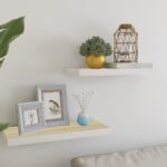 vidaXL væghylder 2 stk. 60×23,5×3,8 cm MDF egetræsfarve og hvid - Kategori: Egetræshylder til hjemmet 4 vidaXL væghylder 2 stk. 60x23,5x3,8 cm MDF egetræsfarve og hvid