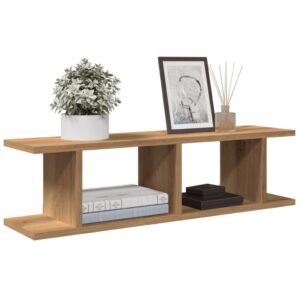 vidaXL væghylder 2 stk. 75x18x20 cm konstrueret træ kunsteg