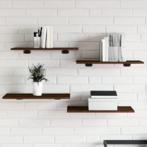 vidaXL væghylder 4 stk. 60x30x1,5 cm konstrueret træ brunt egetræ