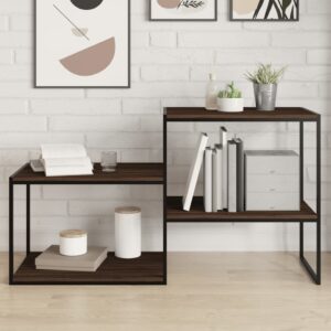 vidaXL væghylder 4 stk. 60x40x1,5 cm konstrueret træ brunt egetræ