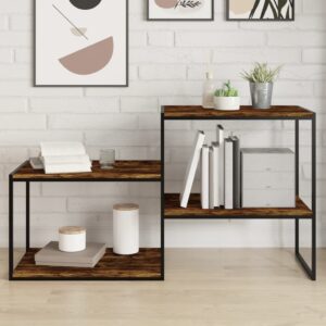 vidaXL væghylder 4 stk. 60x50x1,5 cm konstrueret træ røget egetræ