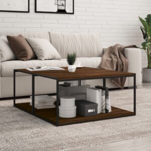 vidaXL væghylder 4 stk. 80x50x1,5 cm konstrueret træ brunt egetræ