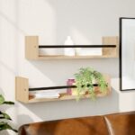 vidaXL væghylder med stænger 2 stk. 60x16x14 cm sonoma-eg - Kategori: Stilfulde svævehylder 4 vidaXL væghylder med stænger 2 stk. 60x16x14 cm sonoma-eg