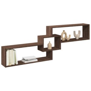 vidaXL vægskab 158x18x53 cm konstrueret træ brun egetræsfarve