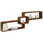vidaXL vægskab 158x18x53 cm konstrueret træ røget egetræsfarve - Kategori: Egetræshylder til hjemmet 4 vidaXL vægskab 158x18x53 cm konstrueret træ røget egetræsfarve