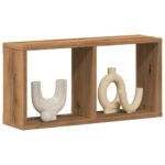 vidaXL vægskab 60x16x30 cm konstrueret træ kunsteg - Kategori: Egetræshylder til hjemmet 4 vidaXL vægskab 60x16x30 cm konstrueret træ kunsteg