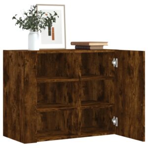 vidaXL vægskab 75x35x60 cm konstrueret træ røget egetræsfarve