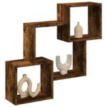 vidaXL vægskab 78x18x71 cm konstrueret træ røget egetræsfarve