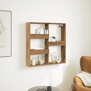 vidaXL vægskab 80x15x80 cm konstrueret træ egetræsfarve