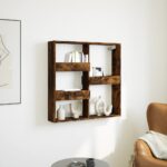 vidaXL vægskab 80x15x80 cm konstrueret træ røget egetræsfarve