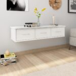 vidaXL vægskab med skuffer 88x26x18,5 cm konstrueret træ hvid højglans - Kategori: Stilfulde svævehylder 4 vidaXL vægskab med skuffer 88x26x18,5 cm konstrueret træ hvid højglans