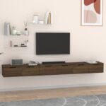 vidaXL vægskabe 2 stk. 102x30x20 cm konstrueret træ brun egetræsfarve