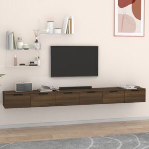 vidaXL vægskabe 2 stk. 102x30x20 cm konstrueret træ brun egetræsfarve