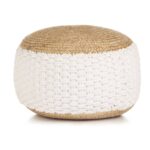 vidaXL vævet/strikket puf jutebomuld 50 x 35 cm hvid - Kategori: Komfortable og praktiske puffer 4 vidaXL vævet/strikket puf jutebomuld 50 x 35 cm hvid