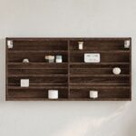 vidaXL vitrineskab 100×8,5×50 cm konstrueret træ brun egetræsfarve - Kategori: Egetræshylder til hjemmet 4 vidaXL vitrineskab 100x8,5x50 cm konstrueret træ brun egetræsfarve