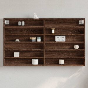 vidaXL vitrineskab 100x8,5x58 cm konstrueret træ brun egetræsfarve