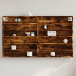 vidaXL vitrineskab 100×8,5×58 cm konstrueret træ røget egetræsfarve - Kategori: Egetræshylder til hjemmet 4 vidaXL vitrineskab 100x8,5x58 cm konstrueret træ røget egetræsfarve