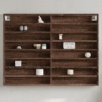 vidaXL vitrineskab 100x8,5x75 cm konstrueret træ brun egetræsfarve