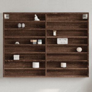 vidaXL vitrineskab 100x8,5x75 cm konstrueret træ brun egetræsfarve