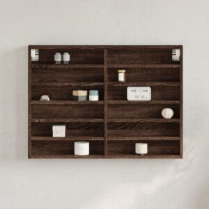 vidaXL vitrineskab 80x8,5x58 cm konstrueret træ brun egetræsfarve