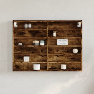 vidaXL vitrineskab 80x8,5x58 cm konstrueret træ røget egetræsfarve