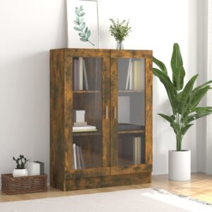 vidaXL vitrineskab 82,5x30,5x115 cm konstrueret træ røget egetræ
