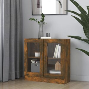 vidaXL vitrineskab 82,5x30,5x80 cm konstrueret træ røget egetræ